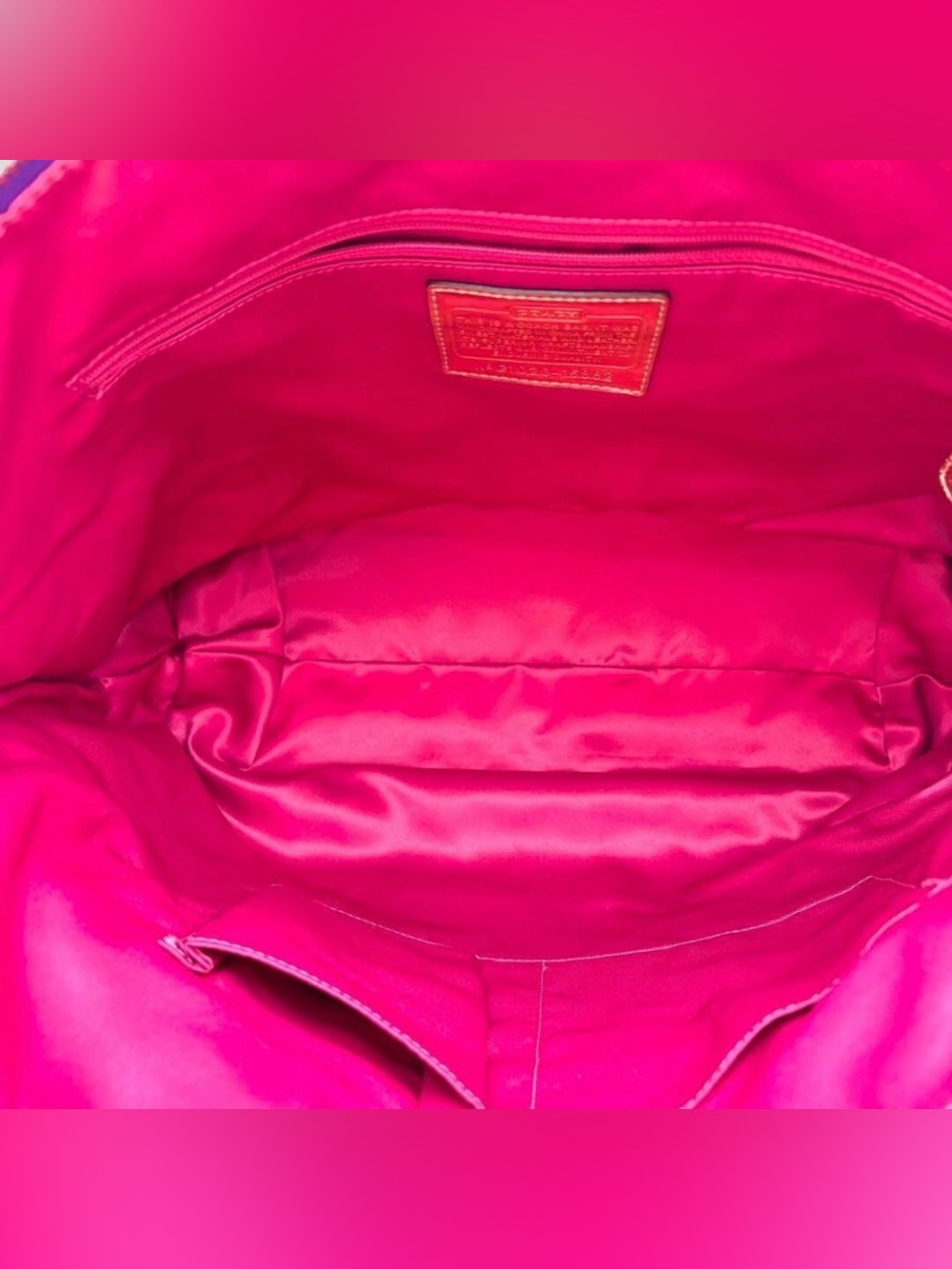 Coach Poppy Tartan Plaid Appliqué Glam Tote - Picture 4 of 16